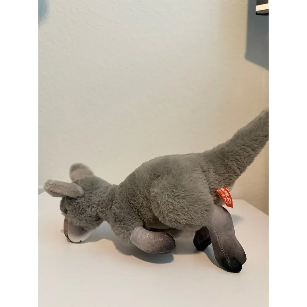 Wild Republic Kangaroo Plush Stuffed Animal with Baby Joey Pouch Grey 12